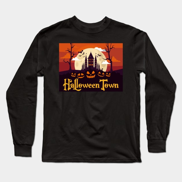 Halloweentown Long Sleeve T-Shirt by Kaine Ability
